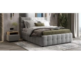 Босс Кровать+ПМ 160*200 Велюр Монолит сталь