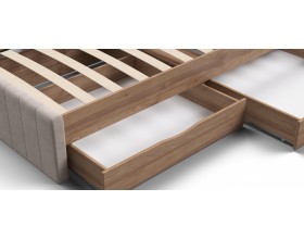 Лофт Мини Кровать 90*200 Орех селект, Велюр Монолит латте