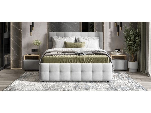 Босс Кровать+ПМ 160*200 Велюр Монолит сталь