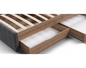 Лофт Мини Кровать 90*200 Орех селект, Велюр Монолит серый