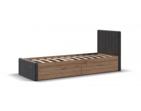 Лофт Мини Кровать 90*200 Орех селект, Велюр Монолит серый