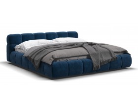 Босс Дрим Кровать+ПМ 180*200 Велюр Монолит синий