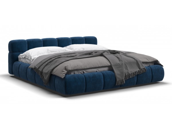 Босс Дрим Кровать+ПМ 180*200 Велюр Монолит синий
