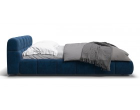 Босс Дрим Кровать+ПМ 180*200 Велюр Монолит синий