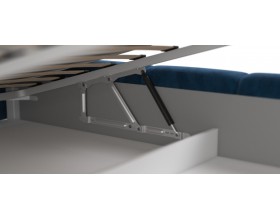 Босс Дрим Кровать+ПМ 180*200 Велюр Монолит синий