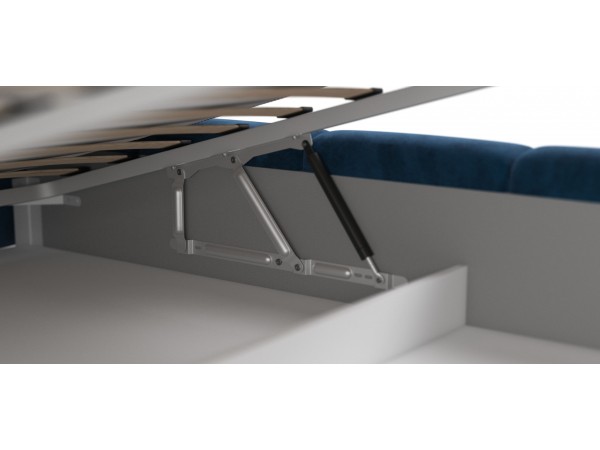 Босс Дрим Кровать+ПМ 180*200 Велюр Монолит синий