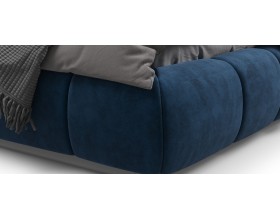 Босс Дрим Кровать+ПМ 180*200 Велюр Монолит синий