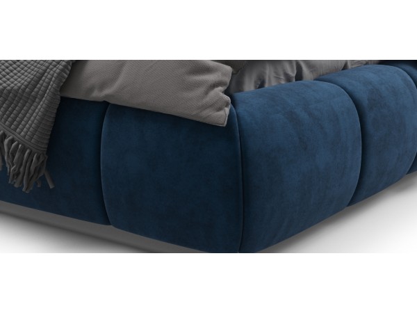 Босс Дрим Кровать+ПМ 180*200 Велюр Монолит синий