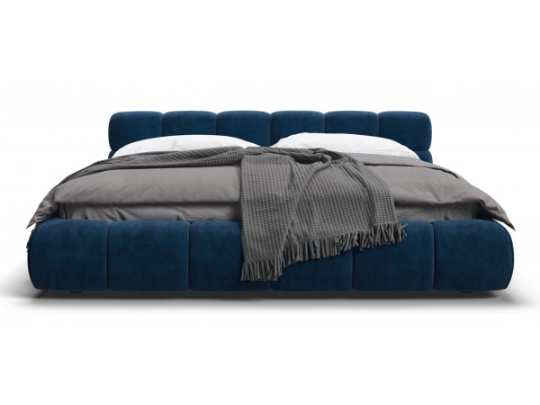 Босс Дрим Кровать+ПМ 180*200 Велюр Монолит синий