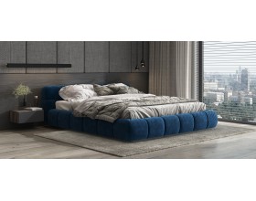 Босс Дрим Кровать+ПМ 180*200 Велюр Монолит синий