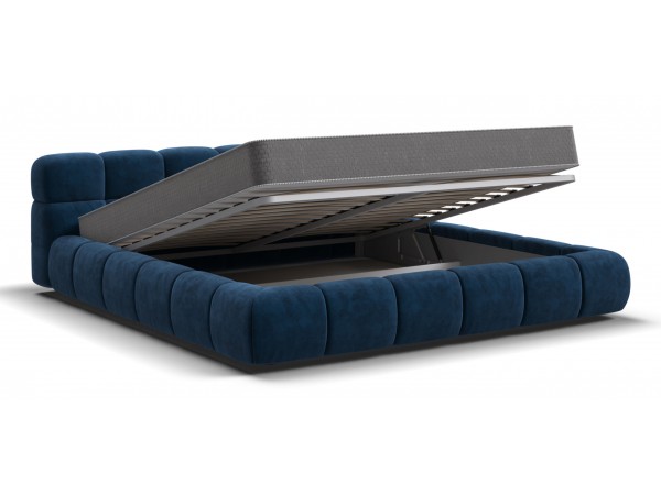 Босс Дрим Кровать+ПМ 180*200 Велюр Монолит синий