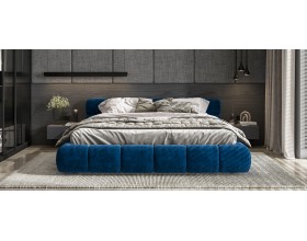 Босс Дрим Кровать+ПМ 180*200 Велюр Монолит синий