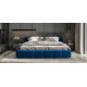 Босс Дрим Кровать+ПМ 180*200 Велюр Монолит синий
