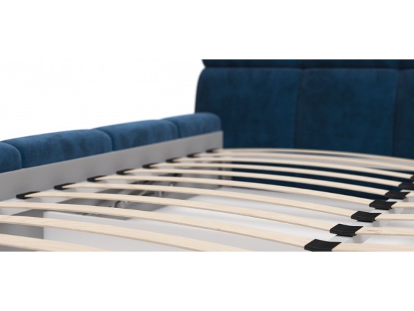 Босс Дрим Кровать+ПМ 180*200 Велюр Монолит синий