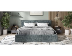 Норд Кровать+ПМ 160*200 Шенилл Смарт серый