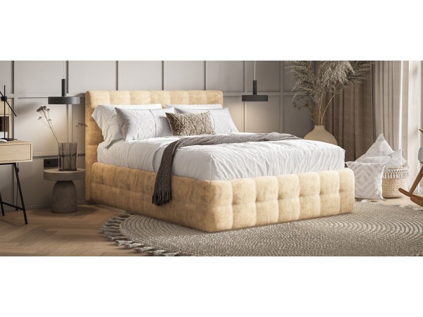 Босс Кровать+ПМ 160*200 Велюр Роял шампань