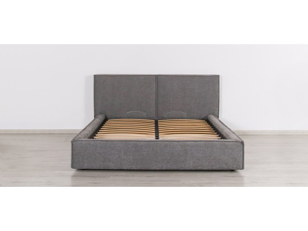 Норд Кровать+ПМ 160*200 Шенилл Смарт серый