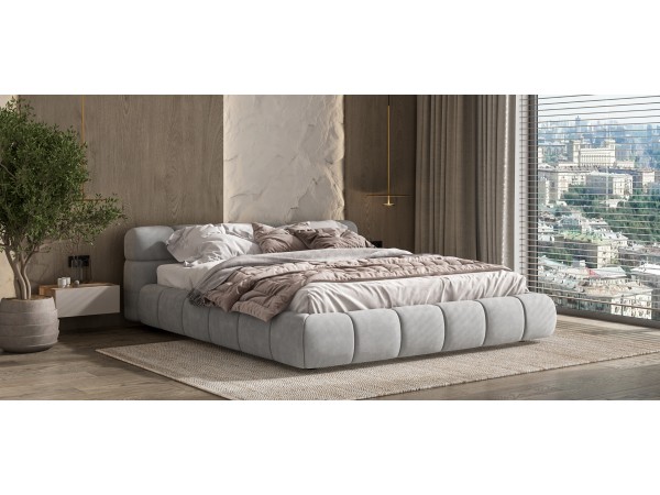 Босс Дрим Кровать+ПМ 180*200 Велюр Монолит сталь