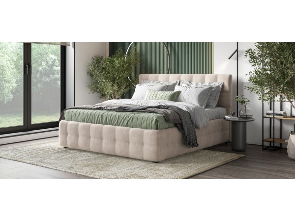 Босс Кровать+ПМ 180*200 Велюр Монолит латте