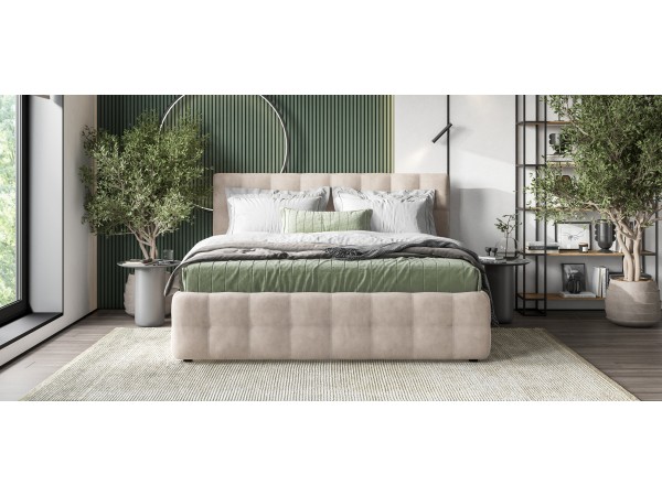 Босс Кровать+ПМ 180*200 Велюр Монолит латте