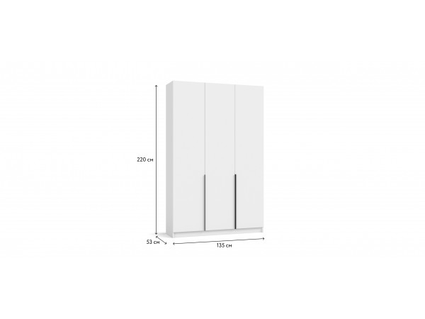 Рим 135 шкаф распашной 3Д+ящики Белый