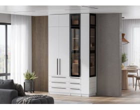 Антресоль со стеклом Берген АС-400 Белое дерево