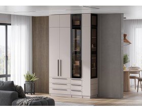 Антресоль торцевая со стеклом Берген АТС-300 Кашемир