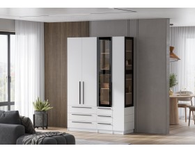 Пенал торцевой со стеклом Берген ПТС3Я-300 Белое дерево