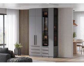 Антресоль со стеклом Берген АС-400 Серый графит