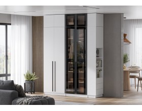 Антресоль со стеклом Берген АС-800 Белое дерево