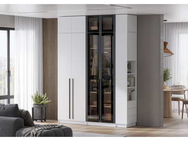 Антресоль со стеклом Берген АС-800 Белое дерево