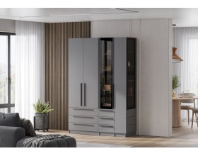 Пенал со стеклом Берген ПС3Я-400 Серый графит