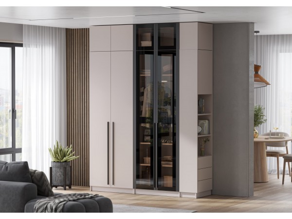 Антресоль со стеклом Берген АС-800 Кашемир