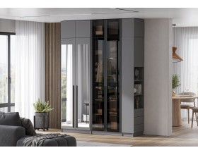 Антресоль со стеклом Берген АС-800 Серый графит