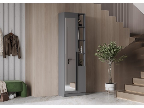 Шкаф Берген ШК_Л-650 (левый) Серый графит