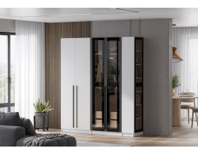 Пенал торцевой со стеклом Берген ПТС-300 Белое дерево