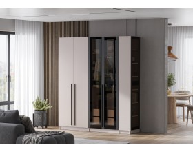 Пенал торцевой со стеклом Берген ПТС-300 Кашемир