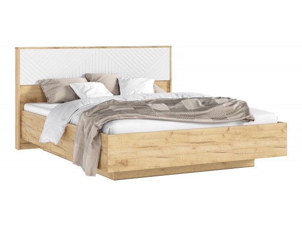 Флэш Кровать парящая 1,6м Браш Вайт/Дуб Крафт, Дуб Крафт