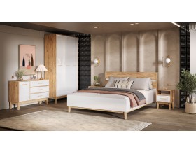 Кельн Шкаф 3-створчатый Белый Глянец, Дуб Крафт