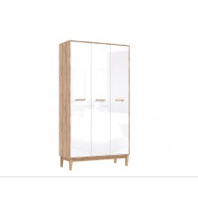Кельн Шкаф 3-створчатый Белый Глянец, Дуб Крафт