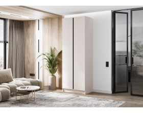 Келвин Шкаф 2-створчатый 800 Кашемир, Кашемир вставка чёрная