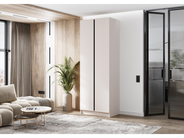 Келвин Шкаф 2-створчатый 800 Кашемир, Кашемир вставка чёрная