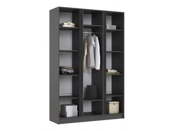 Келвин Шкаф 3-створчатый 1500 Изумрудный, Графит вставка чёрная