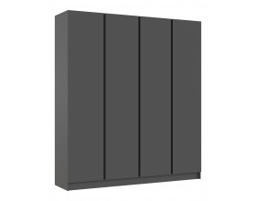 Келвин Шкаф 4-створчатый 2000 Графит, Графит вставка чёрная