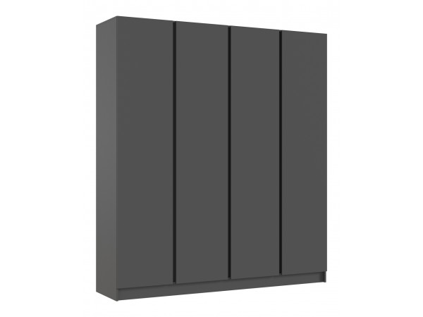 Келвин Шкаф 4-створчатый 2000 Графит, Графит вставка чёрная