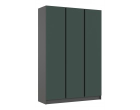 Келвин Шкаф 3-створчатый 1500 Изумрудный, Графит вставка чёрная