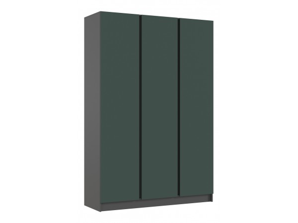 Келвин Шкаф 3-створчатый 1500 Изумрудный, Графит вставка чёрная