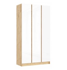 Келвин Шкаф 3-створчатый 1200 Белый Глянец, Дуб Крафт вставка крафт