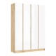 Келвин Шкаф 4-створчатый 1600 Белый Глянец, Дуб Крафт вставка крафт