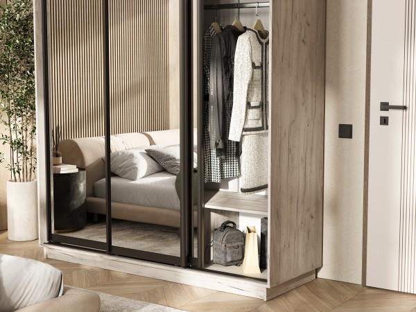 Шкаф-купе Тринити New 1800 Дуб Крафт серый